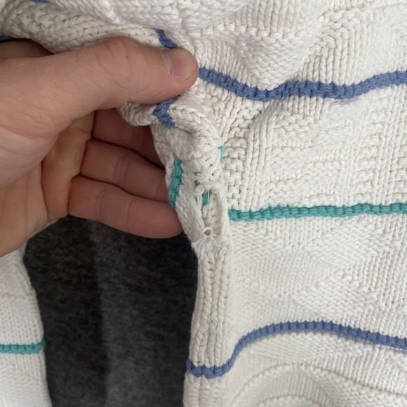 The Fox Collection 3D Knit Sweater Size M Striped Geometric - Picture 5 of 8